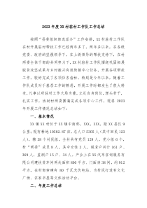 2023年度XX村驻村工作队工作总结