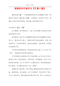 美丽的步行街作文【汇集5篇】