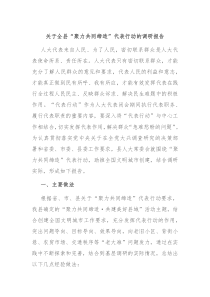 关于全县聚力共同缔造代表行动的调研报告