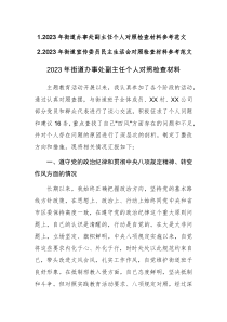 2023年街道办事处副主任、宣传委员个人对照检查材料参考范文2篇