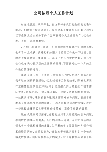 公司按月个人工作计划