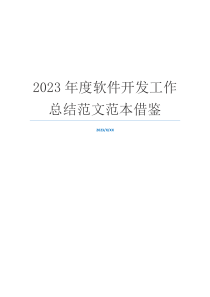 2023年度软件开发工作总结范文范本借鉴