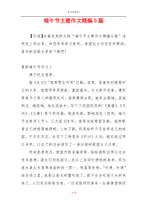 端午节主题作文精编5篇