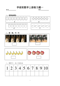 学前班数学练习题