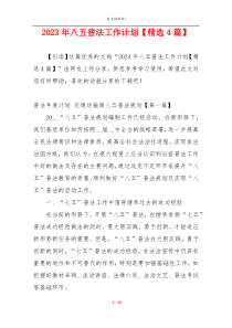 2023年八五普法工作计划【精选4篇】