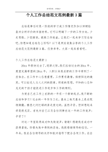 个人工作总结范文范例最新3篇