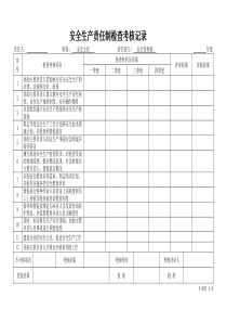 安全生产责任制考核评审记录