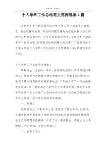个人年终工作总结范文范例锦集4篇