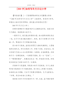 [500字]如何写冬天日记小学