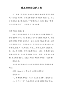 感恩节活动促销方案