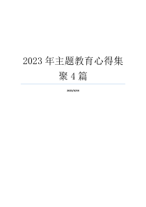 2023年主题教育心得集聚4篇