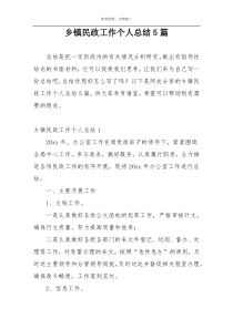 乡镇民政工作个人总结5篇