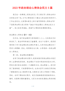 2023年政治理论心得体会范文5篇