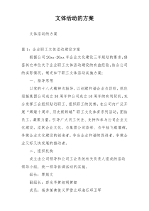 文体活动的方案