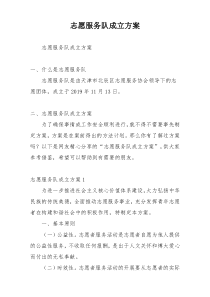 志愿服务队成立方案