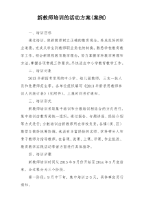 新教师培训的活动方案(案例)