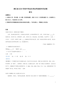初中语文【9年级下】2019年浙江省绍兴市中考语文试题（解析版）