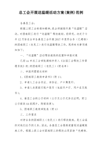 总工会开展送温暖活动方案(案例)范例