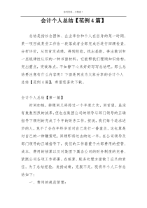 会计个人总结【范例4篇】
