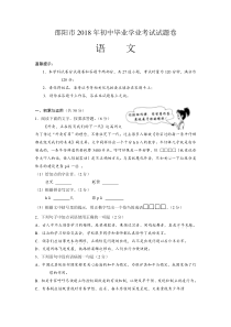 初中语文【9年级下】045.湖南省邵阳市2018年中考语文试题（word版，含答案）
