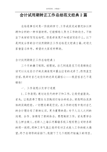 会计试用期转正工作总结范文经典2篇