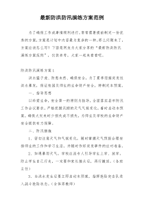 最新防洪防汛演练方案范例