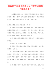 县政府工作报告汇报讨论代表发言范例（精选4篇）