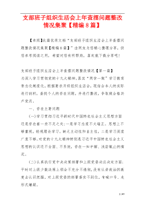 支部班子组织生活会上年查摆问题整改情况集聚【精编8篇】