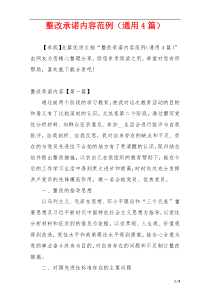 整改承诺内容范例（通用4篇）