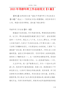 2023年导游年终工作总结范文【5篇】