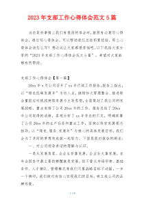 2023年支部工作心得体会范文5篇