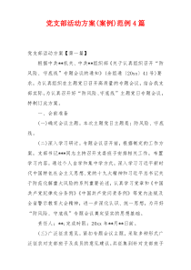 党支部活动方案(案例)范例4篇