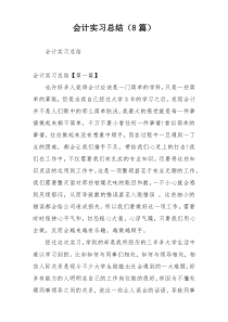 会计实习总结（8篇）