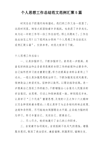 个人思想工作总结范文范例汇聚5篇