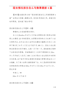 落实情况报告怎么写集聚最新4篇