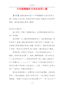 六年级精编作文泪水实用3篇