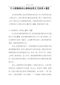 个人研修培训心得体会范文【实用4篇】