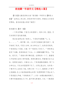 捉迷藏一年级作文【精选4篇】