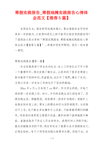 寒假实践报告_寒假地摊实践报告心得体会范文【推荐5篇】