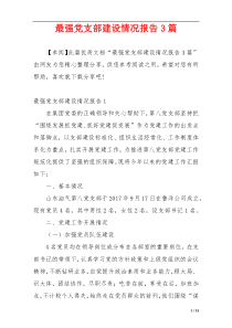 最强党支部建设情况报告3篇