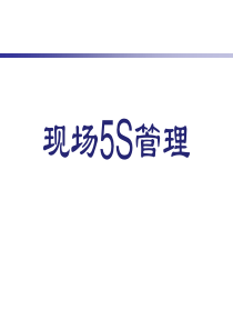 现场5S管理培训
