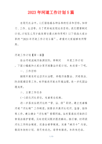 2023年河道工作计划5篇