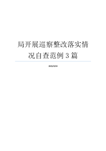 局开展巡察整改落实情况自查范例3篇