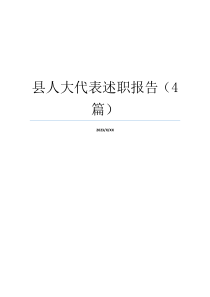 县人大代表述职报告（4篇）