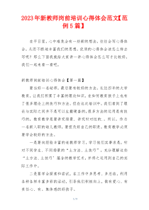 2023年新教师岗前培训心得体会范文【范例5篇】