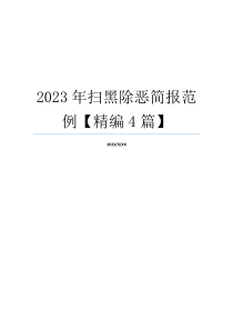 2023年扫黑除恶简报范例【精编4篇】