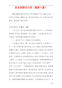 党支部情况介绍（最新4篇）