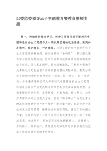 纪委监委领导班子主题教育暨教育整顿专题