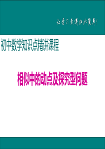 初中数学【9年级下】6.相似中的动点及探究型问题