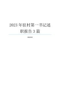 2023年驻村第一书记述职报告3篇